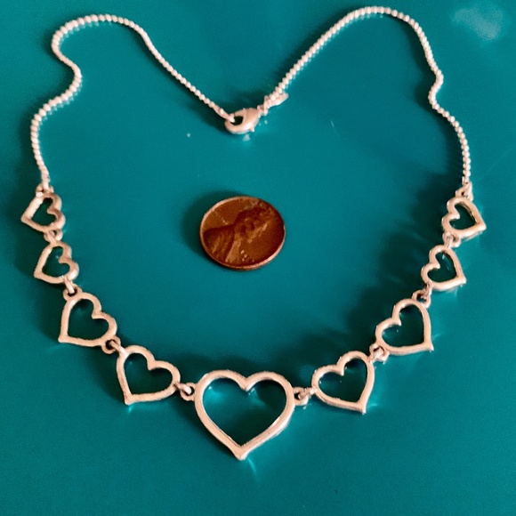 Avon Jewelry - Vintage Avon Multi Heart Silver Tone Necklace - Vintage Bride - Valentine Hearts